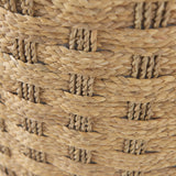 Michelle Light Brown Woven Seagrass Round Pouf by Mercana at Eve Furniture
