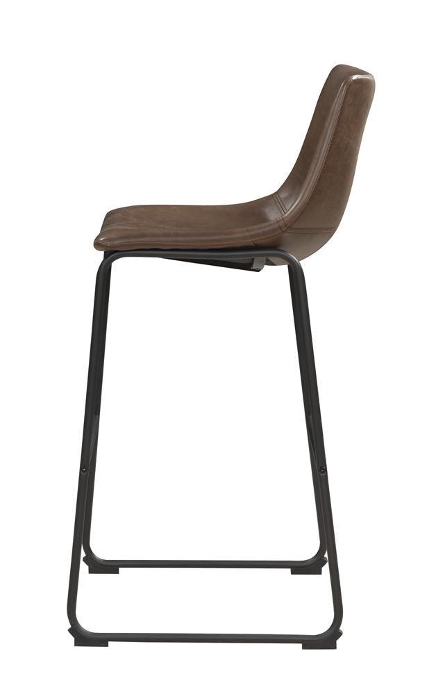 Michelle Two-tone Brown/Black Armless Bar Stools, Set of 2 by Coaster at Eve Furniture