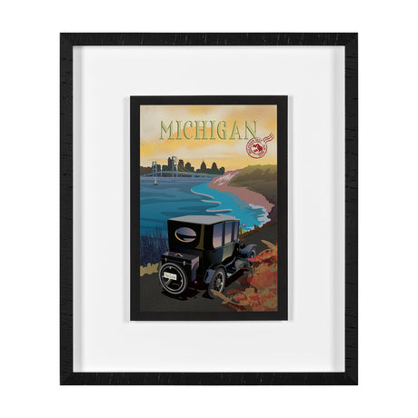 Michigan Go USA (M) by Mercana Studio a Framed Art Print Matted under Glass by Mercana at Eve Furniture
