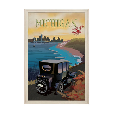 Michigan Go USA (XL) by Mercana Studio a Hand Embellished Decograph Framed Art Print under Glass by Mercana at Eve Furniture