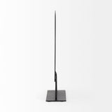 Micra 11.0L x 3.0W x 13.4H Matte Black Metal Decorative Object on a Stand by Mercana at Eve Furniture