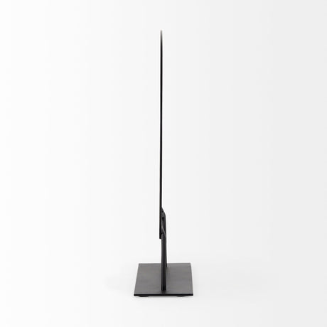 Micra 11.0L x 3.0W x 13.4H Matte Black Metal Decorative Object on a Stand by Mercana at Eve Furniture