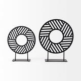 Micra 11.0L x 3.0W x 13.4H Matte Black Metal Decorative Object on a Stand by Mercana at Eve Furniture