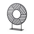 Micra 11.0L x 3.0W x 13.4H Matte Black Metal Decorative Object on a Stand by Mercana at Eve Furniture