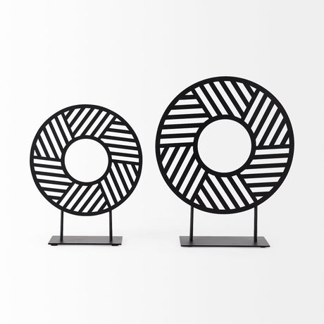 Micra 9.1L x 2.6W x 10.9H Matte Black Metal Decorative Object on a Stand by Mercana at Eve Furniture