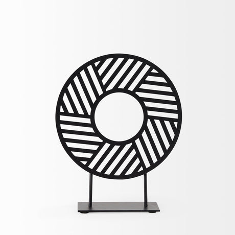 Micra Matte Black Metal Decorative Object on a Stand by Mercana at Eve Furniture