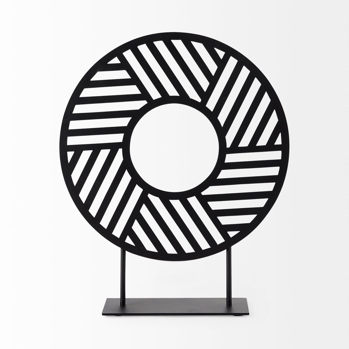 Micra Matte Black Metal Decorative Object on a Stand by Mercana at Eve Furniture
