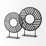 Micra Matte Black Metal Decorative Object on a Stand by Mercana at Eve Furniture