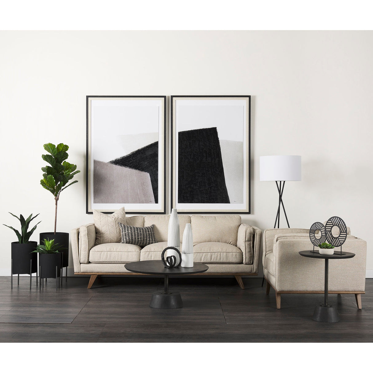 Micra Matte Black Metal Decorative Object on a Stand by Mercana at Eve Furniture