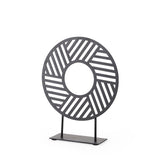 Micra Matte Black Metal Decorative Object on a Stand by Mercana at Eve Furniture