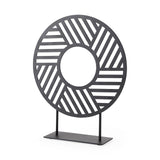 Micra Matte Black Metal Decorative Object on a Stand by Mercana at Eve Furniture