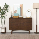 Mid Century Modern Walnut Dresser 6 Drawer by Ashcroft Imports at Eve Furniture