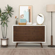 Mid Century Modern White Dresser 6 Drawer by Ashcroft Imports at Eve Furniture