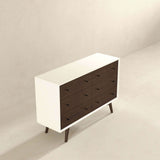 Mid Century Modern White Dresser 6 Drawer by Ashcroft Imports at Eve Furniture