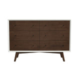Mid Century Modern White Dresser 6 Drawer by Ashcroft Imports at Eve Furniture