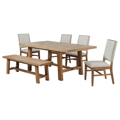 Middleton Brown and Beige 6-Piece Extension Leaf Dining Room Set by Coaster at Eve Furniture