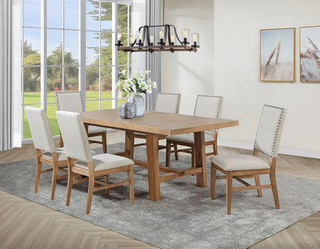 Middleton Brown and Beige 7-Piece Extension Leaf Dining Room Set by Coaster at Eve Furniture
