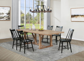 Middleton Brown and Black 7-Piece Extension Leaf Dining Room Set by Coaster at Eve Furniture