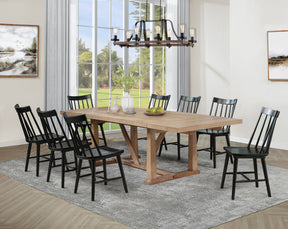 Middleton Brown and Black 9-Piece Extension Leaf Dining Room Set by Coaster at Eve Furniture