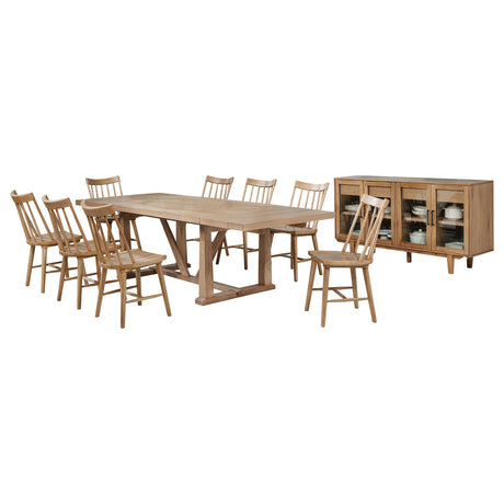 Middleton Natural Brown 10-Piece Extension Leaf Dining Room Set by Coaster at Eve Furniture