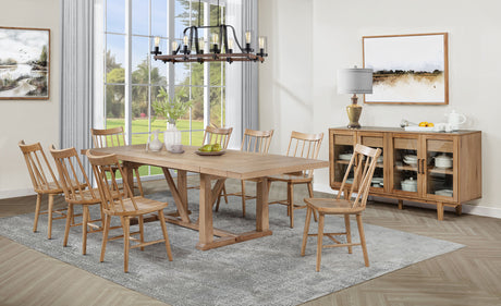 Middleton Natural Brown 10-Piece Extension Leaf Dining Room Set by Coaster at Eve Furniture