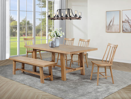 Middleton Natural Brown 6-Piece Extension Leaf Dining Room Set by Coaster at Eve Furniture