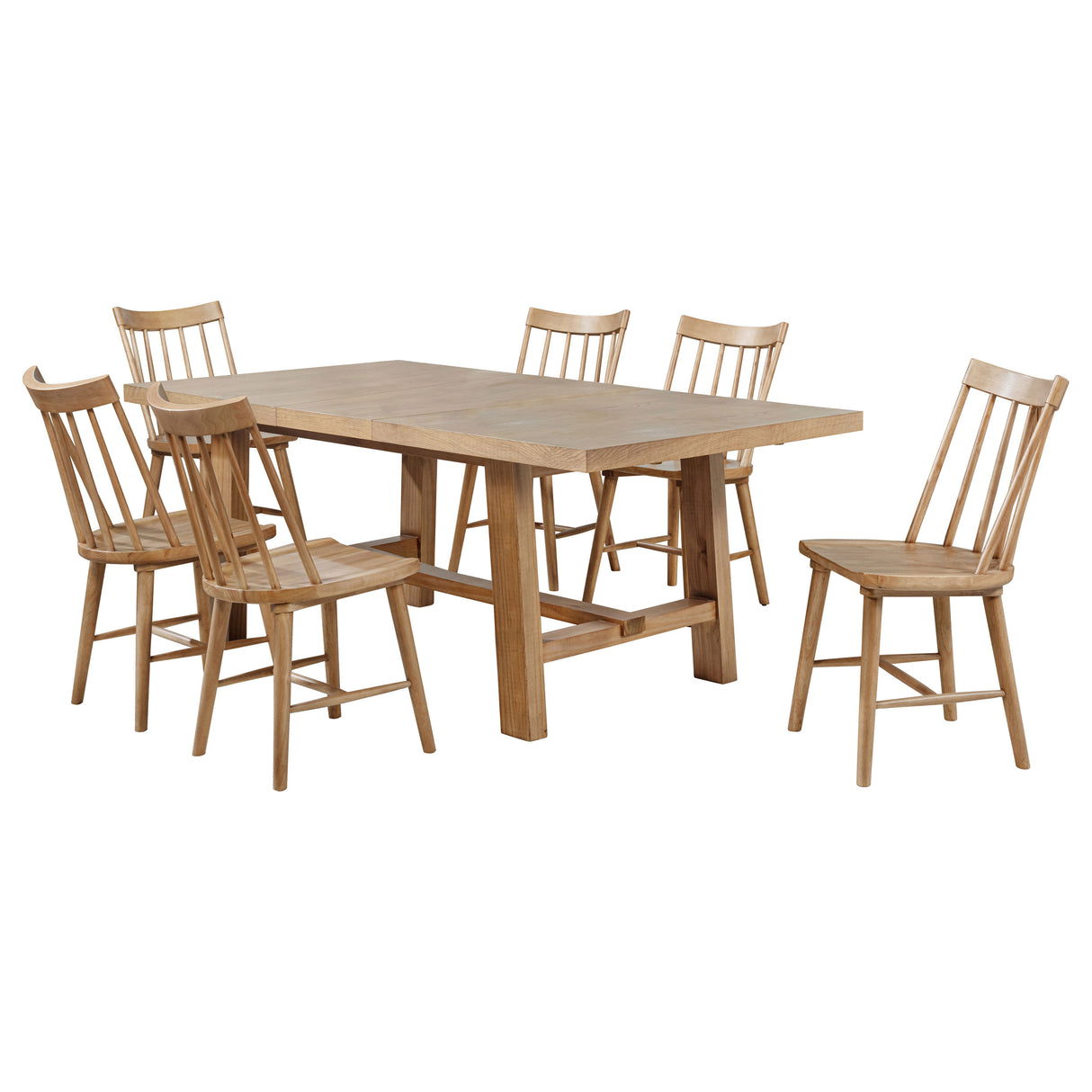 Middleton Natural Brown 7-Piece Extension Leaf Dining Room Set by Coaster at Eve Furniture