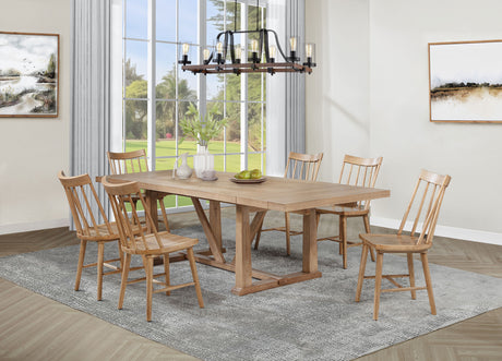 Middleton Natural Brown 7-Piece Extension Leaf Dining Room Set by Coaster at Eve Furniture