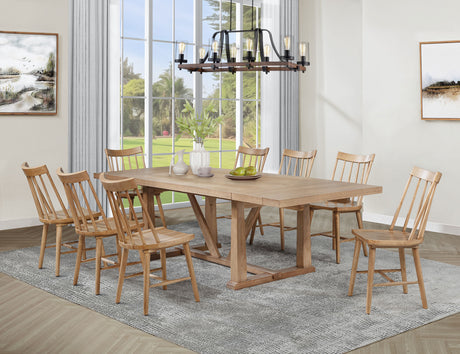 Middleton Natural Brown 9-Piece Extension Leaf Dining Room Set by Coaster at Eve Furniture