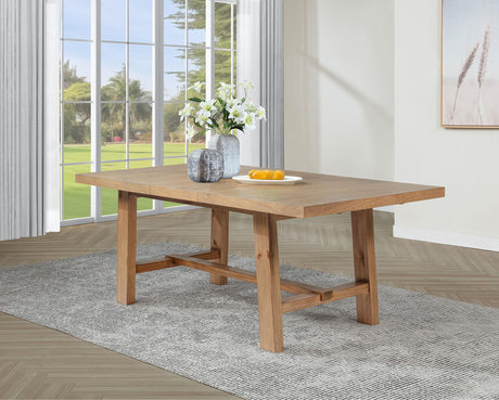 Middleton Natural Brown Dining Table with 76-inch Extension Leaf by Coaster at Eve Furniture