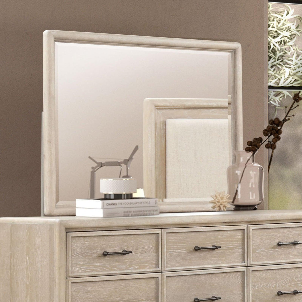 Midhurst Oak Mirror by Furniture of America at Eve Furniture