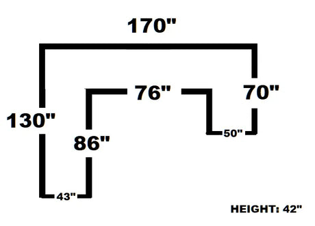 Midnight 4-Piece Black Oversized Right Arm Facing (RAF) Sectional by Happy Homes at Eve Furniture