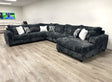 Midnight 4-Piece Charcoal Oversized Right Arm Facing (RAF) Sectional by Happy Homes at Eve Furniture