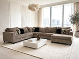Midnight 4-Piece Cocoa Oversized Right Arm Facing (RAF) Sectional by Happy Homes at Eve Furniture