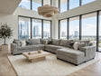 Midnight 4-Piece Gray Oversized Right Arm Facing (RAF) Sectional by Happy Homes at Eve Furniture