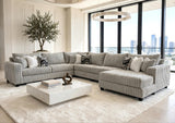 Midnight 4-Piece Gray Oversized Right Arm Facing (RAF) Sectional by Happy Homes at Eve Furniture