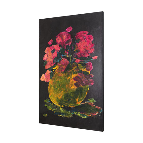 Midnight Flower II by Mercana Studio a Hand Embellished Textured Canvas by Mercana at Eve Furniture