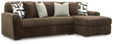 Midnight-Madness Chocolate 2-Piece Sectional Sofa with RAF Chaise by Ashley at Eve Furniture