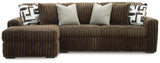 Midnight-Madness Chocolate 2-Piece Sectional Sofa with LAF Chaise by Ashley at Eve Furniture