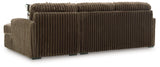Midnight-Madness Chocolate 2-Piece Sectional Sofa with RAF Chaise by Ashley at Eve Furniture