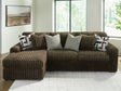Midnight-Madness Chocolate 2-Piece Sectional Sofa with LAF Chaise by Ashley at Eve Furniture