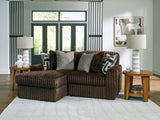 Midnight-Madness Chocolate 2-Piece Sectional with Left Chaise by Ashley at Eve Furniture