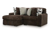 Midnight-Madness Chocolate 2-Piece Sectional with Left Chaise by Ashley at Eve Furniture