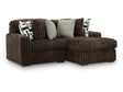 Midnight-Madness Chocolate 2-Piece Sectional with Right Chaise by Ashley at Eve Furniture