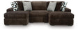 Midnight-Madness Chocolate 3-Piece Double Chaise Sectional by Ashley at Eve Furniture