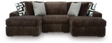 Midnight-Madness Chocolate 3-Piece Double Chaise Sectional by Ashley at Eve Furniture