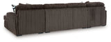 Midnight-Madness Chocolate 3-Piece Sectional with Chaise by Ashley at Eve Furniture