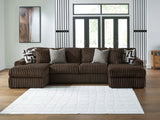 Midnight-Madness Chocolate 3-Piece Sectional with Chaise by Ashley at Eve Furniture