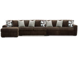 Midnight-Madness Chocolate 3-Piece Sectional with LAF Chaise by Ashley at Eve Furniture