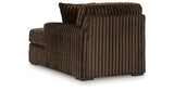Midnight-Madness Chocolate 3-Piece Sectional with Ottoman by Ashley at Eve Furniture